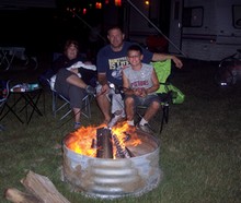 Family camp fire