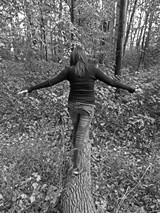 walking on a log